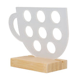 8 Holes Capsule Coffee Stand Cup Shape Acrylic Coffee Pods Storage Holder with Bamboo Base