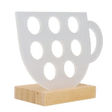 8 Holes Capsule Coffee Stand Cup Shape Acrylic Coffee Pods Storage Holder with Bamboo Base - Low Angle