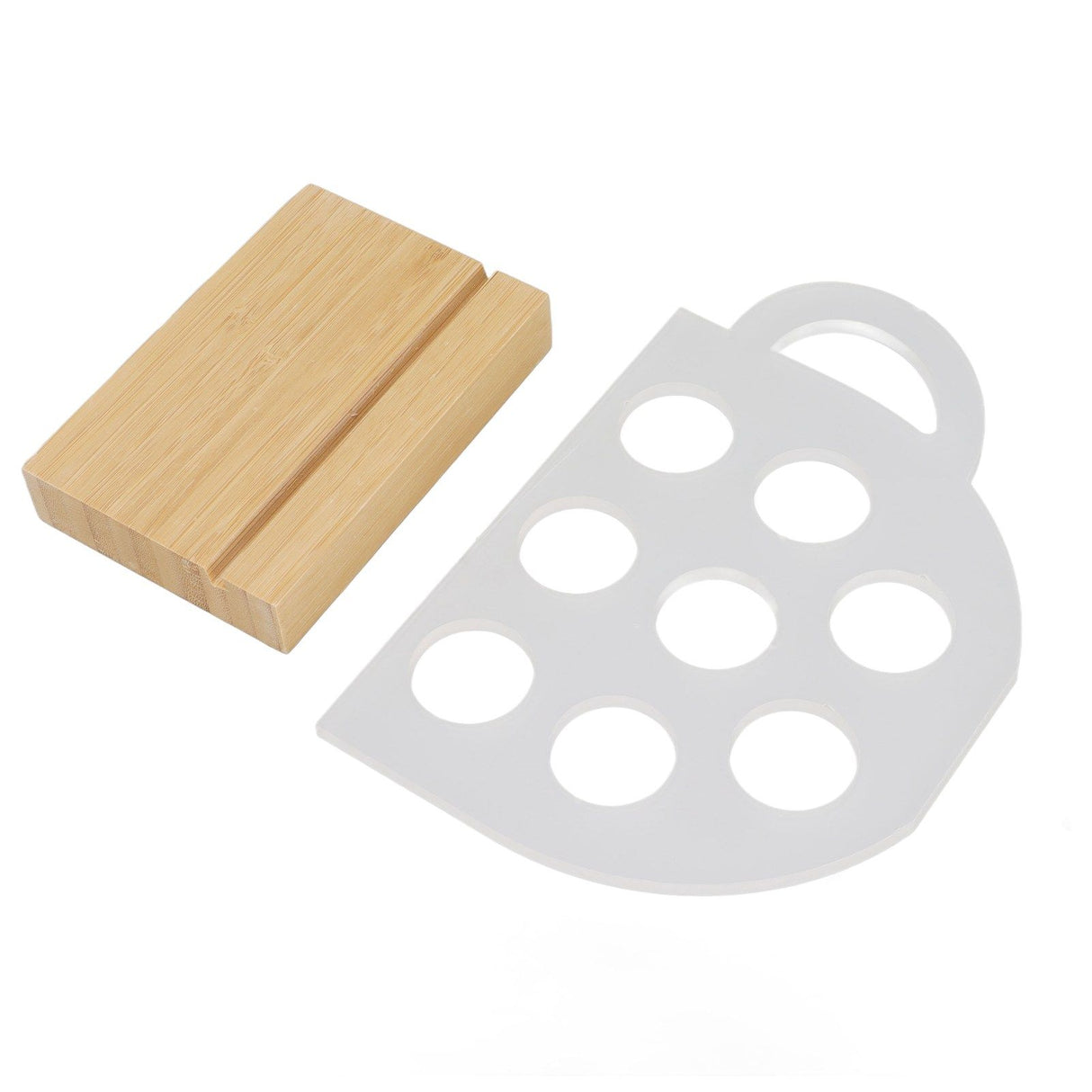 8 Holes Capsule Coffee Stand Cup Shape Acrylic Coffee Pods Storage Holder with Bamboo Base