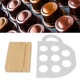 8 Holes Capsule Coffee Stand Cup Shape Acrylic Coffee Pods Storage Holder with Bamboo Base