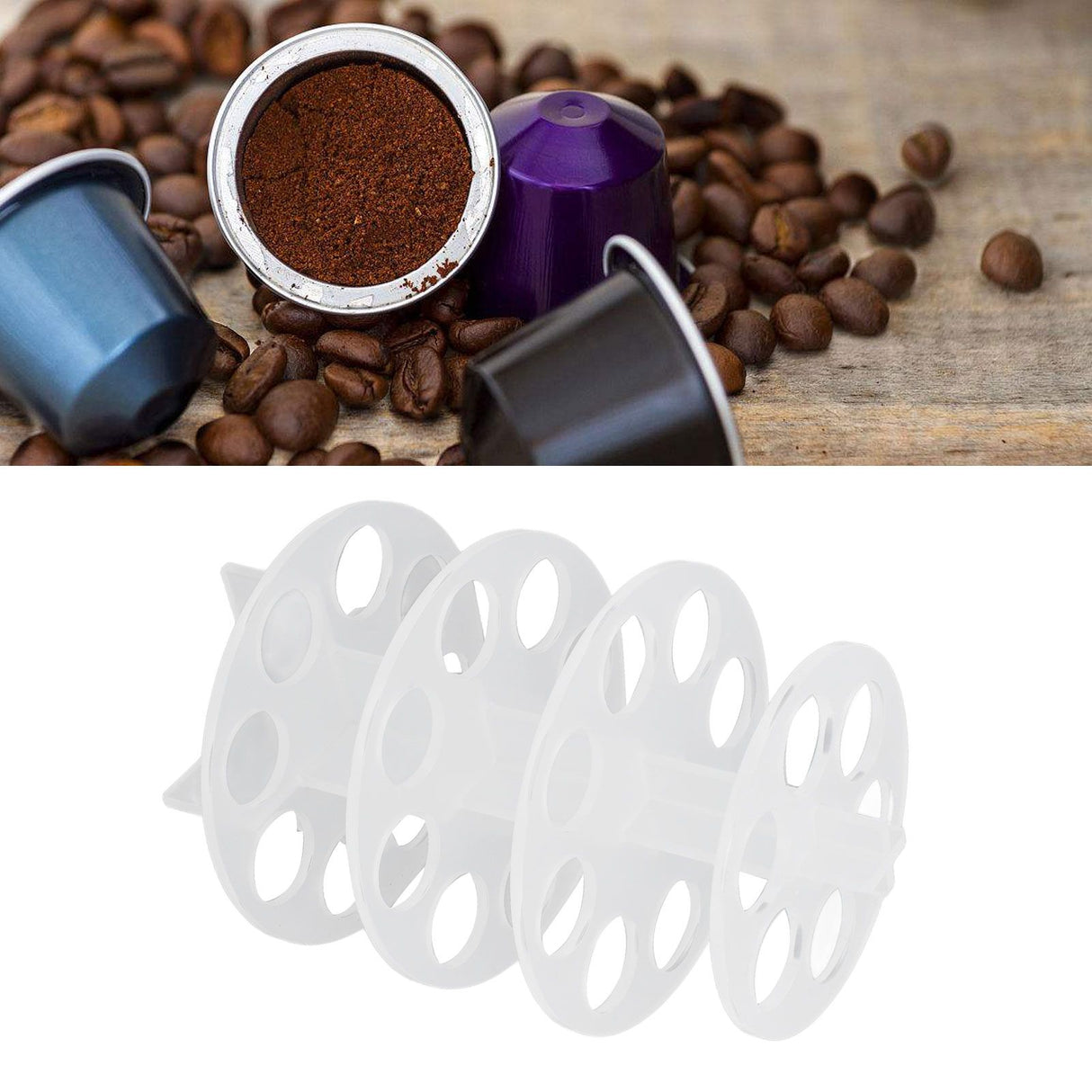 30 Holes Coffee Carousel Holder Coffee Pod Organizer Storage Rack Acrylic Modern Design for Home Office