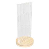 Coffee Capsule Holder Acrylic Bamboo Wood 48 Holes Rotatable Pod Rack Stand for Home - Front View