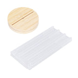 Coffee Capsule Holder Acrylic Bamboo Wood 48 Holes Rotatable Pod Rack Stand for Home - Rear View