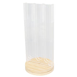 Coffee Capsule Holder Acrylic Bamboo Wood 48 Holes Rotatable Pod Rack Stand for Home - Low Angle
