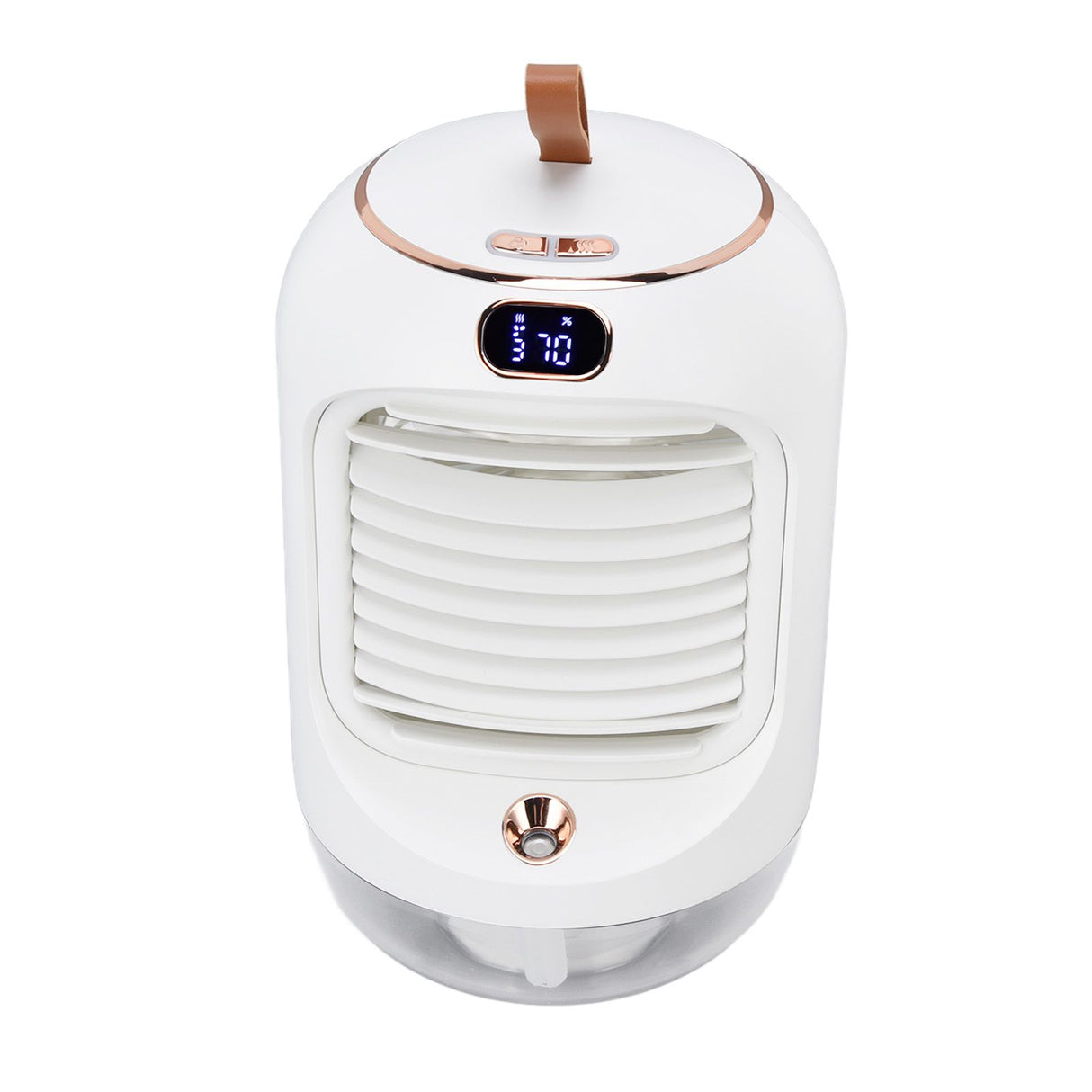 Mini Air Conditioner Humidifier Aromather 3 Gears 5 Blades USB Charging Night Light Water Cooling Fan White