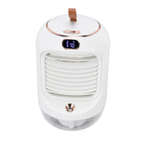 Mini Air Conditioner Humidifier Aromather 3 Gears 5 Blades USB Charging Night Light Water Cooling Fan White