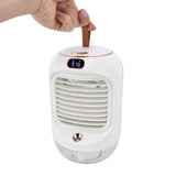 Mini Air Conditioner Humidifier Aromather 3 Gears 5 Blades USB Charging Night Light Water Cooling Fan White