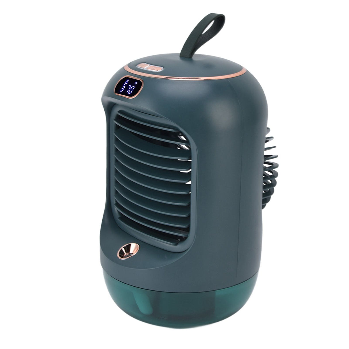Mini Air Conditioner Humidifier Aromather 3 Gears 5 Blades USB Charging Night Light Water Cooling Fan Green