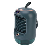 Mini Air Conditioner Humidifier Aromather 3 Gears 5 Blades USB Charging Night Light Water Cooling Fan Green