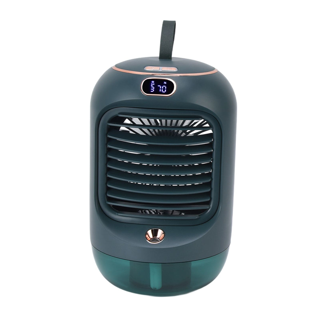 Mini Air Conditioner Humidifier Aromather 3 Gears 5 Blades USB Charging Night Light Water Cooling Fan Green