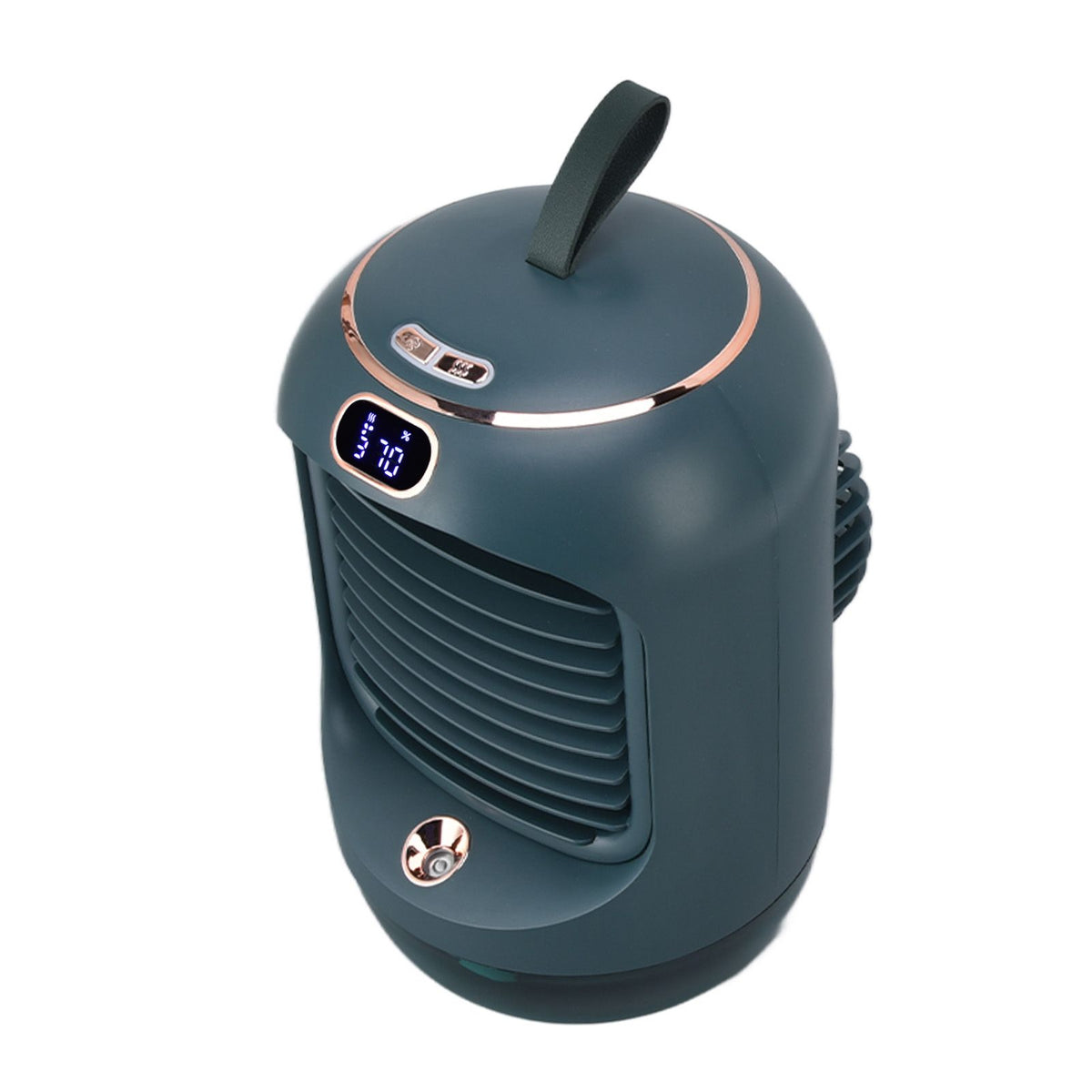 Mini Air Conditioner Humidifier Aromather 3 Gears 5 Blades USB Charging Night Light Water Cooling Fan Green