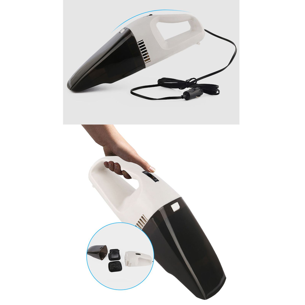 Handheld Vacuum Cleaner High Power Fast Heat Dissipation Ergonomic Design Portable Car Vacuum 100W 12V
