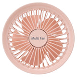Electric Fan Portable Multifunctional Usb Charging Outdoor Hanging Battery Powered Fan for Home Office Study Camping Pink - Front View