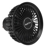 Electric Fan Portable Multifunctional Usb Charging Outdoor Hanging Battery Powered Fan for Home Office Study Camping Black - Front View