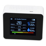 Air Quality Monitor 8 in 1 Real Time Color Screen Space Saving Widely Used CO2 Detector for TVOC HCHO PM2.5 PM1.0 PM10 White - Top-Down View