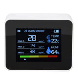 Air Quality Monitor 8 in 1 Real Time Color Screen Space Saving Widely Used CO2 Detector for TVOC HCHO PM2.5 PM1.0 PM10 White