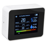 Air Quality Monitor 8 in 1 Real Time Color Screen Space Saving Widely Used CO2 Detector for TVOC HCHO PM2.5 PM1.0 PM10 White