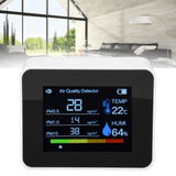Air Quality Monitor 8 in 1 Real Time Color Screen Space Saving Widely Used CO2 Detector for TVOC HCHO PM2.5 PM1.0 PM10 White - Extra Image
