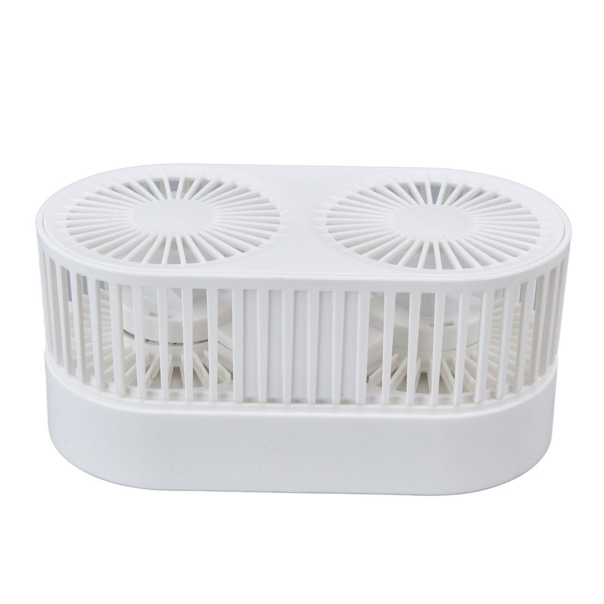 Desktop Double Fan Dual Motor 135° Angle Adjustable Handheld Fan Three Levels Adjustable Low Noise Operation Fan for OfficeWhite