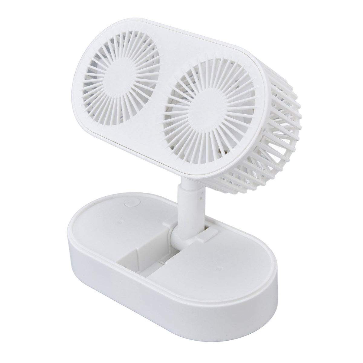 Desktop Double Fan Dual Motor 135° Angle Adjustable Handheld Fan Three Levels Adjustable Low Noise Operation Fan for OfficeWhite
