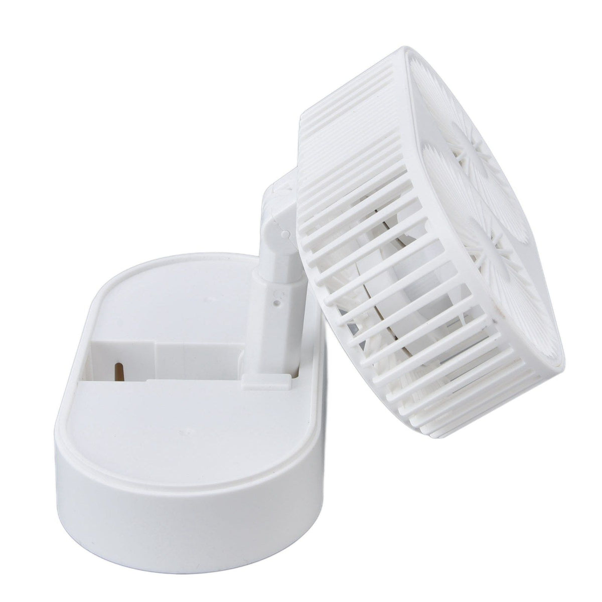 Desktop Double Fan Dual Motor 135° Angle Adjustable Handheld Fan Three Levels Adjustable Low Noise Operation Fan for OfficeWhite