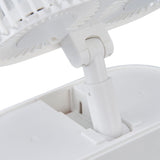 Desktop Double Fan Dual Motor 135° Angle Adjustable Handheld Fan Three Levels Adjustable Low Noise Operation Fan for OfficeWhite