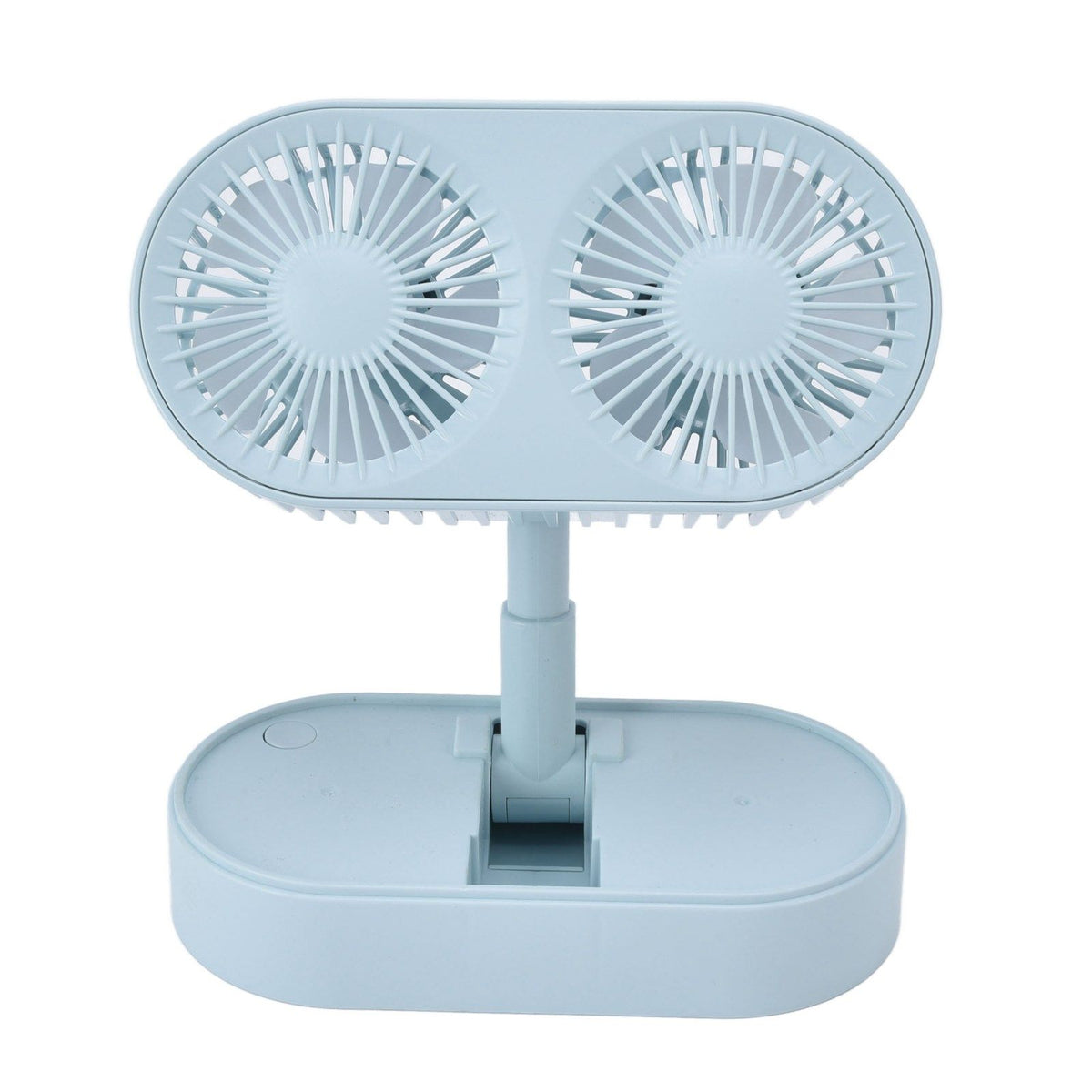 Desktop Double Fan Dual Motor 135° Angle Adjustable Handheld Fan Three Levels Adjustable Low Noise Operation Fan for OfficeBlue
