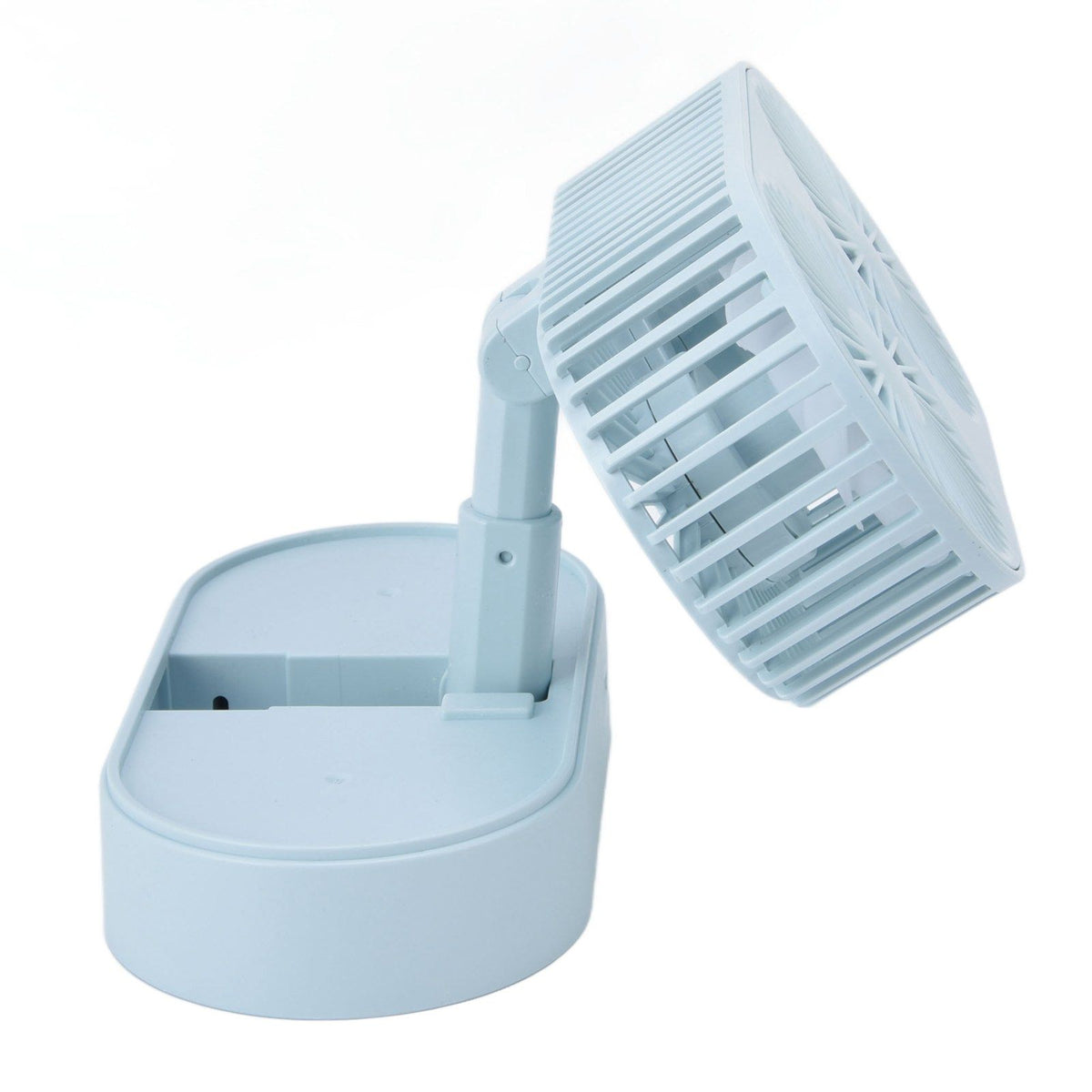 Desktop Double Fan Dual Motor 135° Angle Adjustable Handheld Fan Three Levels Adjustable Low Noise Operation Fan for OfficeBlue