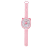 Cartoon Watch Fan USB Charging Plastic Wrist Fan Wireless Mini Watch Fan with Detachable Strap Fan for Kids for OutdoorPink Pig - Front View