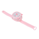 Cartoon Watch Fan USB Charging Plastic Wrist Fan Wireless Mini Watch Fan with Detachable Strap Fan for Kids for OutdoorPink Pig