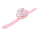Cartoon Watch Fan USB Charging Plastic Wrist Fan Wireless Mini Watch Fan with Detachable Strap Fan for Kids for OutdoorPink Pig
