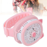Cartoon Watch Fan USB Charging Plastic Wrist Fan Wireless Mini Watch Fan with Detachable Strap Fan for Kids for OutdoorPink Pig