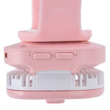 Cartoon Watch Fan USB Charging Plastic Wrist Fan Wireless Mini Watch Fan with Detachable Strap Fan for Kids for OutdoorPink Pig