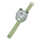 Cartoon Watch Fan USB Charging Plastic Wrist Fan Wireless Mini Watch Fan with Detachable Strap Fan for Kids for OutdoorGreen Bear - Front View