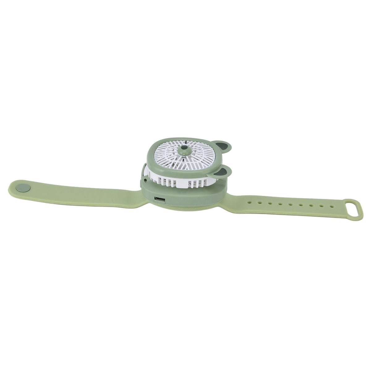 Cartoon Watch Fan USB Charging Plastic Wrist Fan Wireless Mini Watch Fan with Detachable Strap Fan for Kids for OutdoorGreen Bear