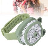 Cartoon Watch Fan USB Charging Plastic Wrist Fan Wireless Mini Watch Fan with Detachable Strap Fan for Kids for OutdoorGreen Bear - Extra Image
