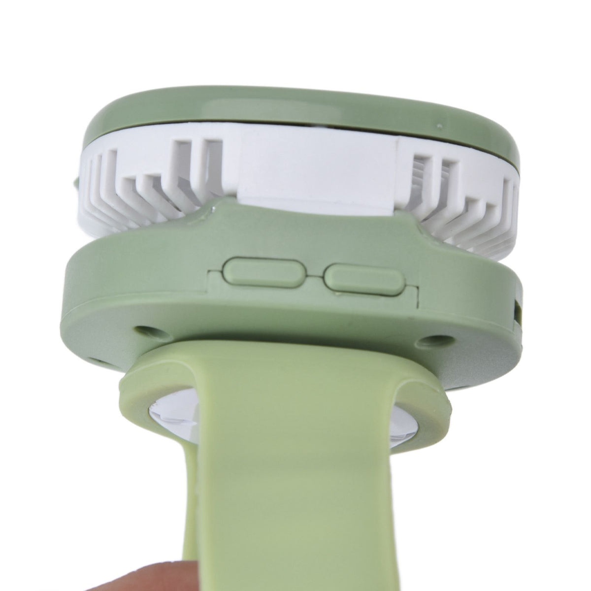 Cartoon Watch Fan USB Charging Plastic Wrist Fan Wireless Mini Watch Fan with Detachable Strap Fan for Kids for OutdoorGreen Bear