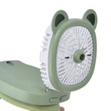 Cartoon Watch Fan USB Charging Plastic Wrist Fan Wireless Mini Watch Fan with Detachable Strap Fan for Kids for OutdoorGreen Bear - Extra Image