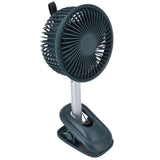 Clip On Fan 360 Degrees Adjustment Clip On USB Charging 3 Speed Modes Strong Airflow Sturdy Clamp Small Desk Fan Green
