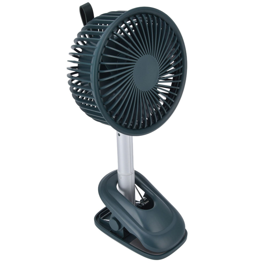 Clip On Fan 360 Degrees Adjustment Clip On USB Charging 3 Speed Modes Strong Airflow Sturdy Clamp Small Desk Fan Green
