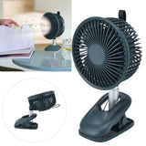 Clip On Fan 360 Degrees Adjustment Clip On USB Charging 3 Speed Modes Strong Airflow Sturdy Clamp Small Desk Fan Green - Extra Image