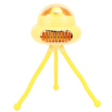 Stroller Fan Bendable Octopus Legs Space Capsule Leafless Fan Multifunctional Portable 3 Speed Stroller Silent Fan Yellow - Front View
