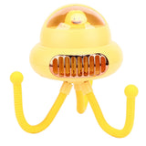 Stroller Fan Bendable Octopus Legs Space Capsule Leafless Fan Multifunctional Portable 3 Speed Stroller Silent Fan Yellow