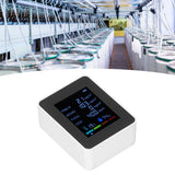 Multifunctional 6 in 1 CO2 Meter Air Quality Monitor Temperature PM2.5 TVOC HCHO Detector USB Charging White