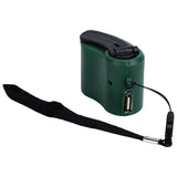 USB Hand Crank Phone Charger 3 to 8h Standby Time LED Light Portable Mobile Phone Emergency Charger for Outdoor Hiking Green