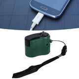 USB Hand Crank Phone Charger 3 to 8h Standby Time LED Light Portable Mobile Phone Emergency Charger for Outdoor Hiking Green
