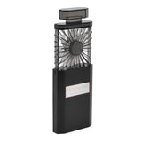 Handheld Fan 3 Speed Ladies Small Fan USB 1200mAh Battery Rechargeable Handheld Portable Pull Out Design Office Fan Black - Side View