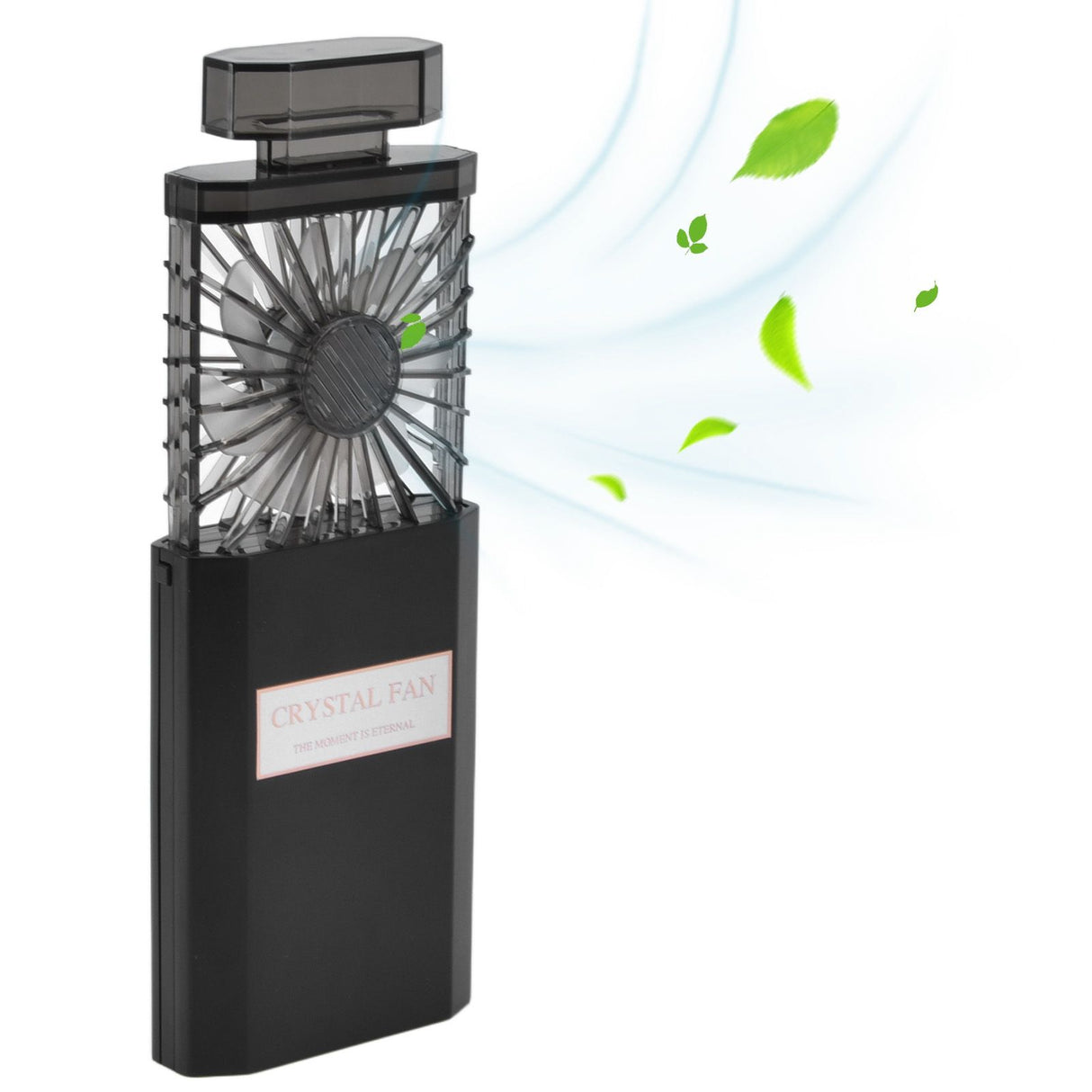 Handheld Fan 3 Speed Ladies Small Fan USB 1200mAh Battery Rechargeable Handheld Portable Pull Out Design Office Fan Black