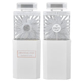 Handheld Fan 3 Speed Ladies Small Fan USB 1200mAh Battery Rechargeable Handheld Portable Pull Out Design Office Fan White - Extra Image