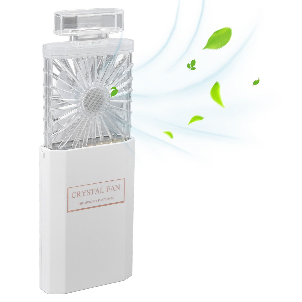 Handheld Fan 3 Speed Ladies Small Fan USB 1200mAh Battery Rechargeable Handheld Portable Pull Out Design Office Fan White